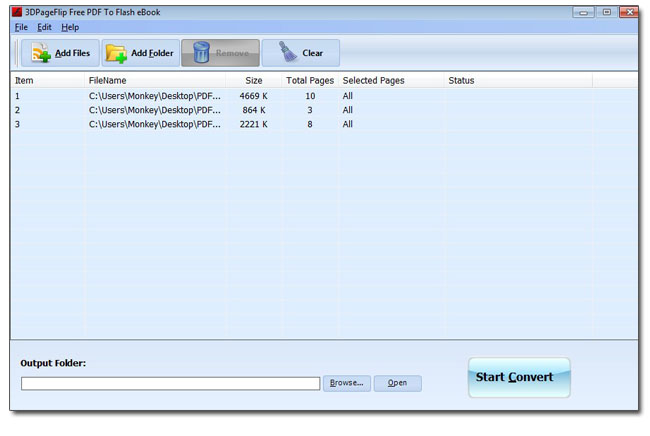 Free 3DPageFlip PDF to Flash eBook