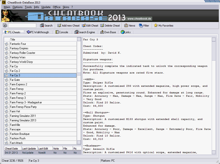 CheatBook-DataBase 2013