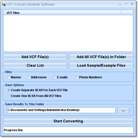VCF To XLSX Convert Software