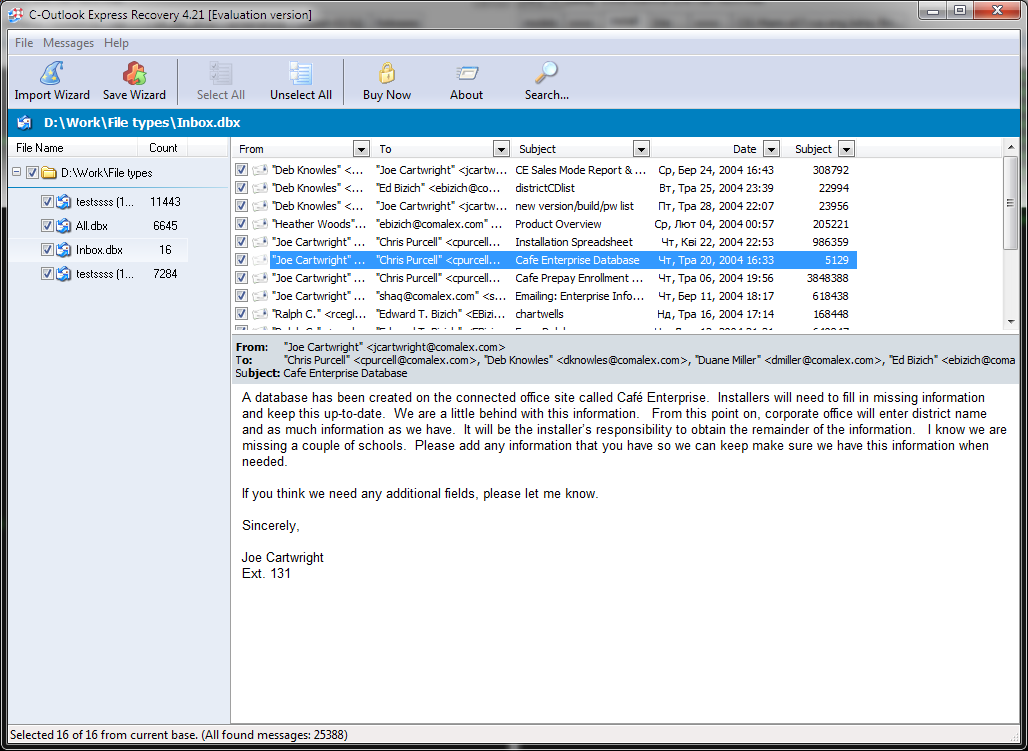C-Outlook Express Recovery