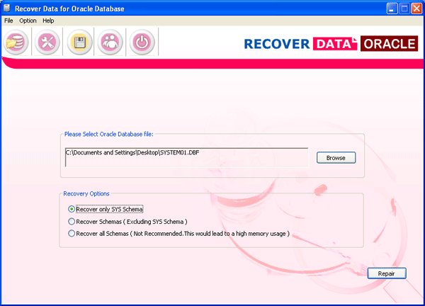 Recover Data for Oracle