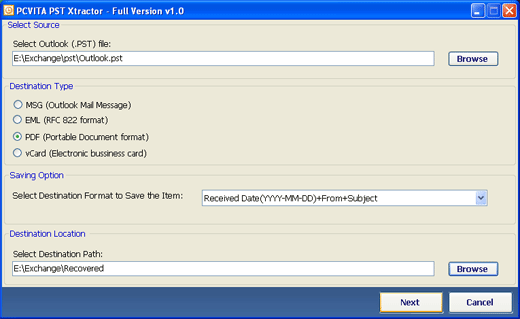 Convert A PST to PDF