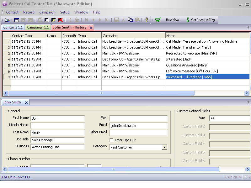 Call Center CRM