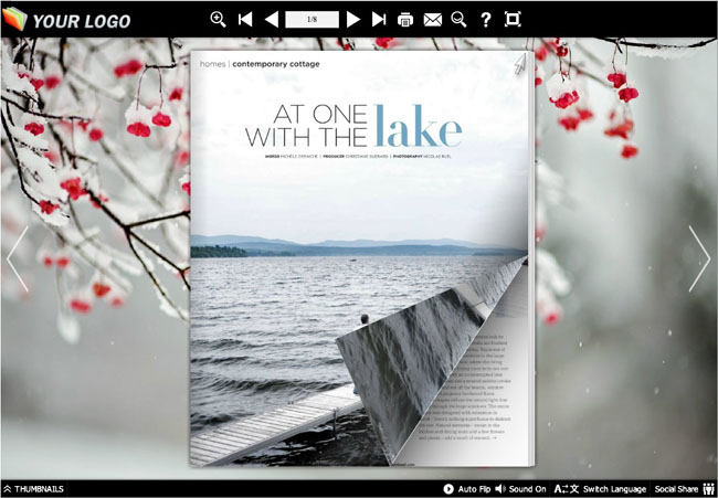 Page Flip Book Snow Capped Style