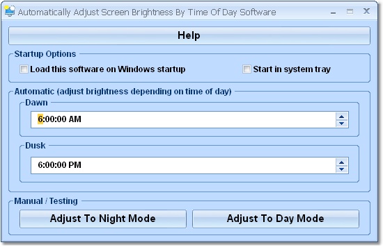 Automatically Adjust Screen Brightness By Time Of 