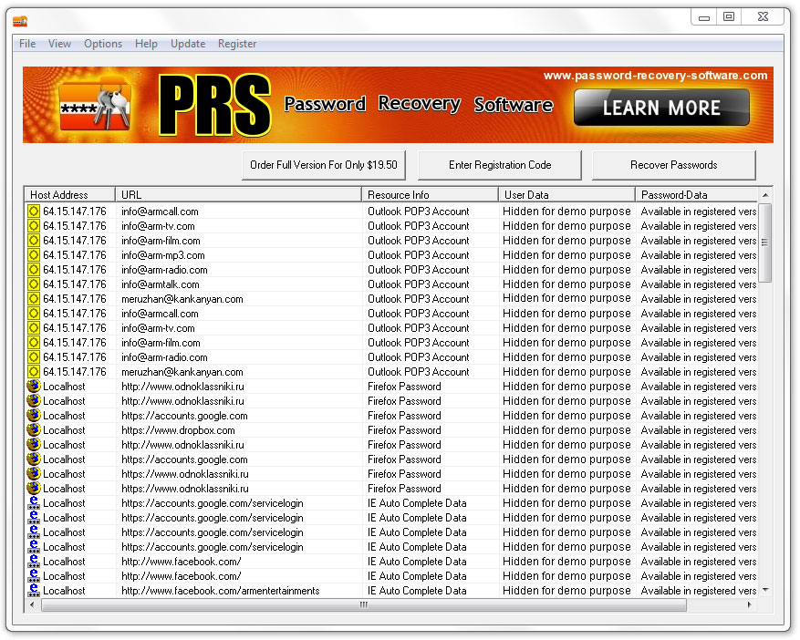 PRS Password Recovery Software