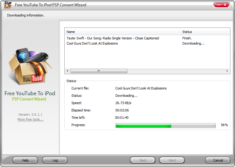 Free YouTube To iPod PSP Convert Wizard