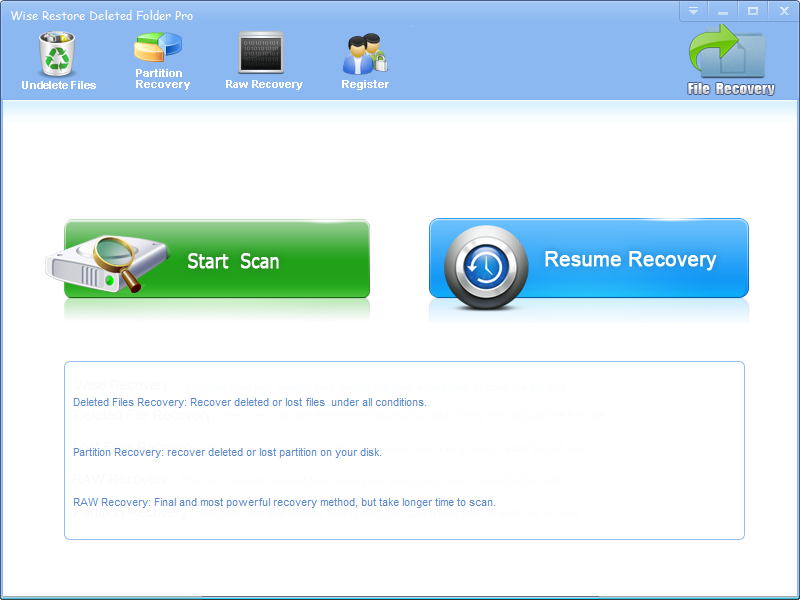 Wise Restore Deleted Folder