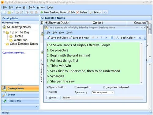 Portable Efficient Sticky Notes Pro