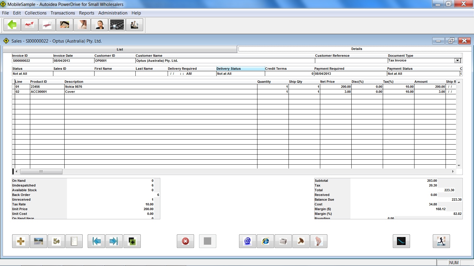 Autoidea PowerDrive for Small Wholesalers with Bar