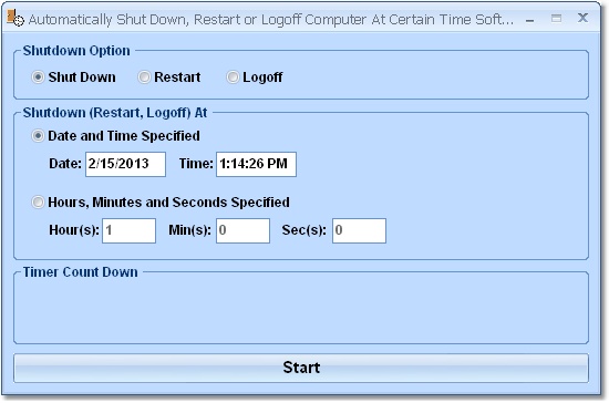 Automatically Shut Down, Reboot or Logoff Computer