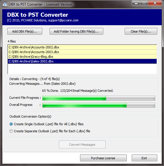 DBX Files to Outlook