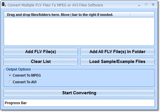 Convert Multiple FLV Files To MPEG or AVI Files So