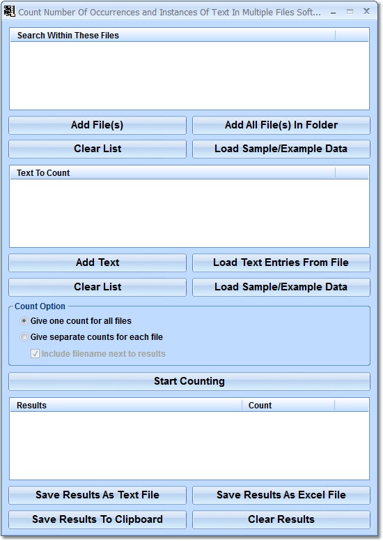 Count Number Of Occurrences and Instances Of Text 