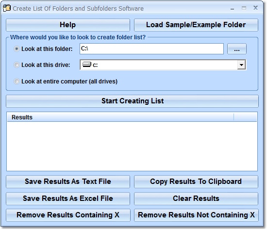 Create List Of Folders and Subfolders Software