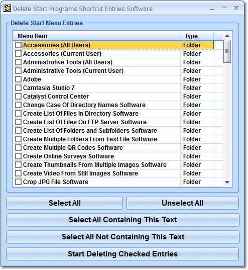 Delete Start Programs Shortcut Entries Software