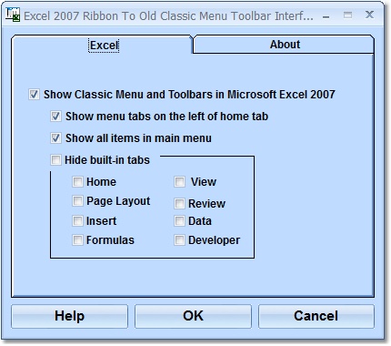 Excel 2007 Ribbon To Old Classic Menu Toolbar Inte