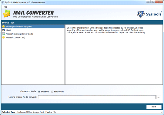 Mail Converter for MBOX to PST