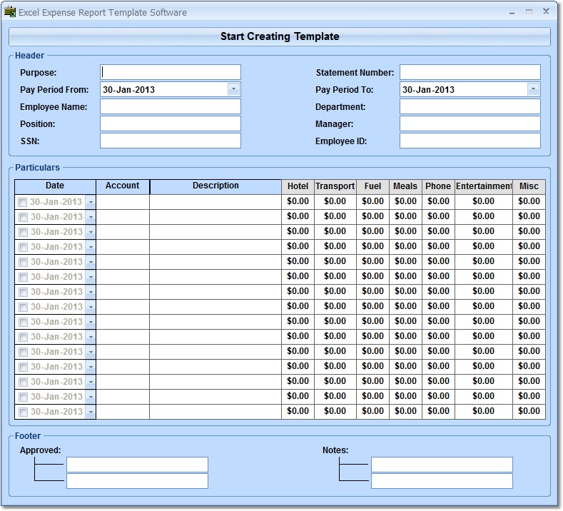 Excel Expense Report Template Software