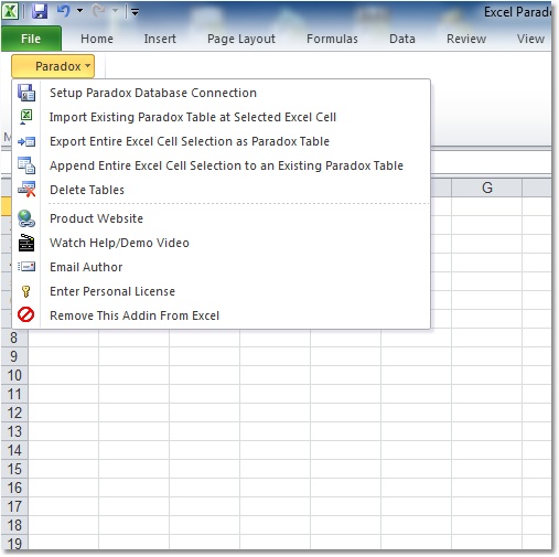 Excel Pardox Import, Export & Convert Software