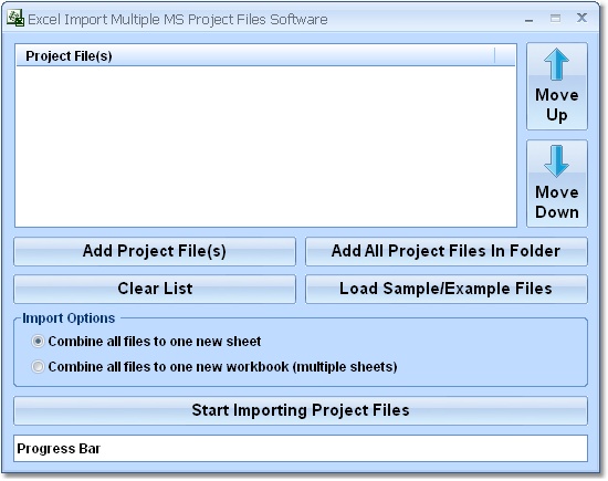 Excel Import Multiple MS Project Files Software