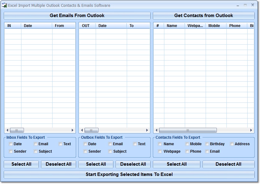 Excel Import Multiple Outlook Contacts & Emails So