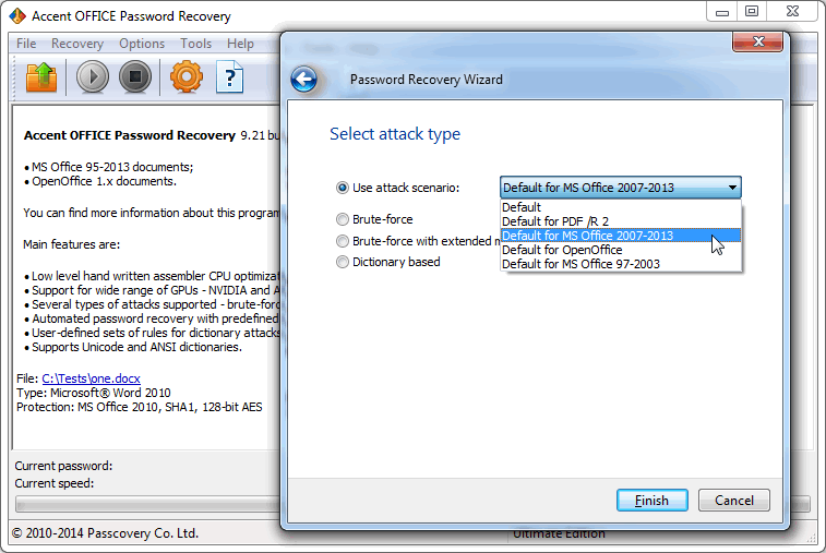 Accent OFFICE Password Recovery