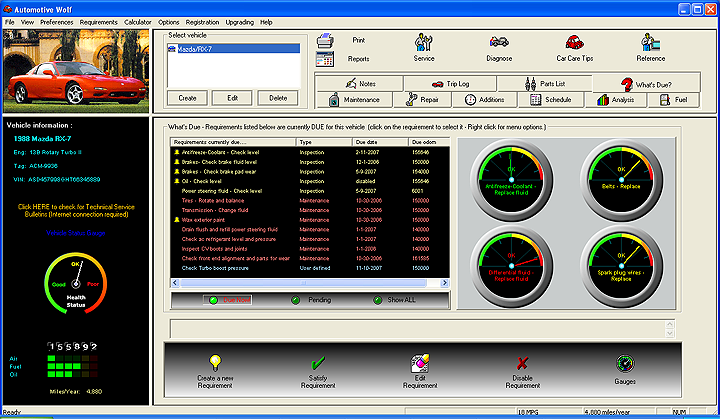 Automotive Wolf Car Care Software
