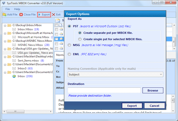 SysTools MBOX Converter