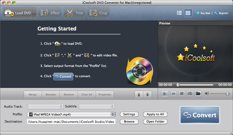 iCoolsoft DVD Converter for Mac