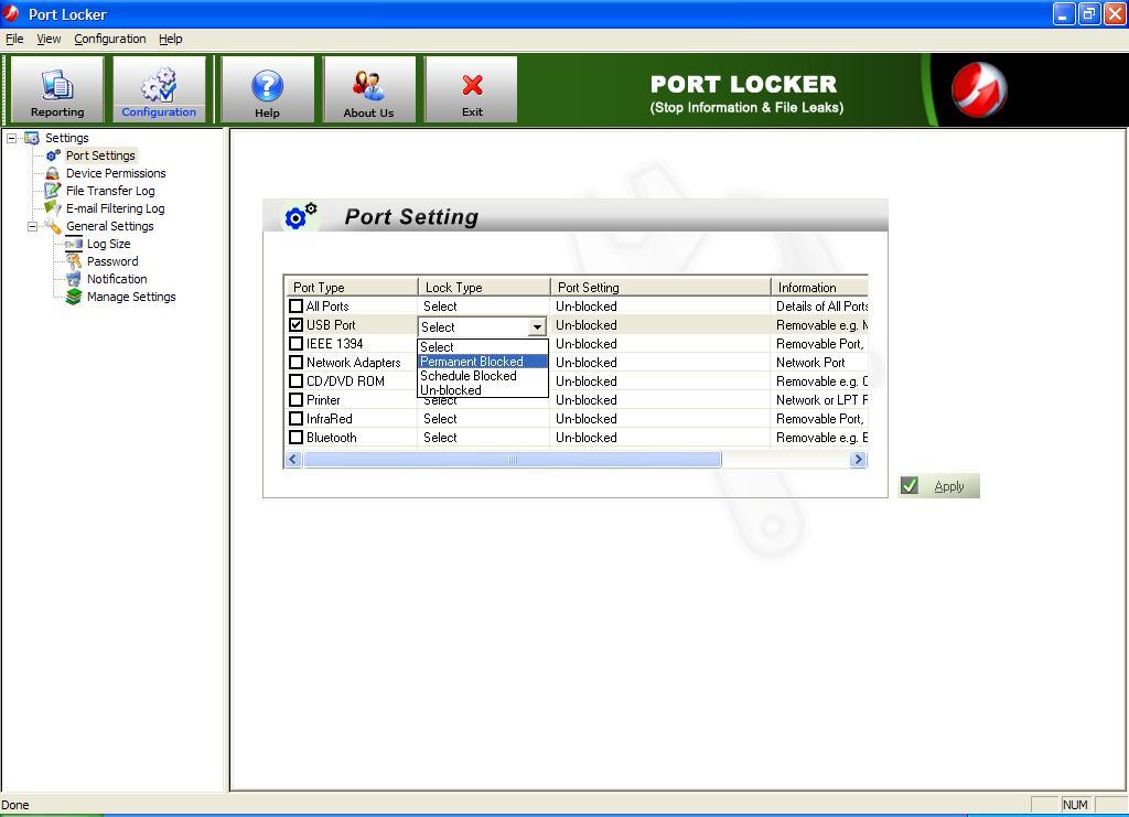 Port Locker Software