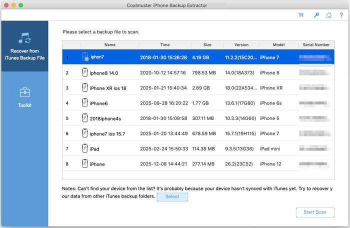 Coolmuster iPhone Backup Extractor for Mac