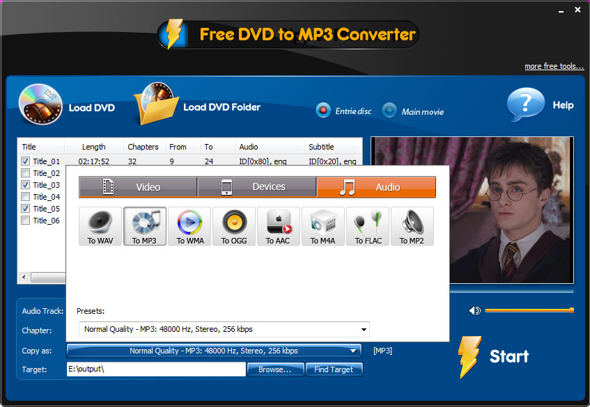 Free DVD to MP3 Converter