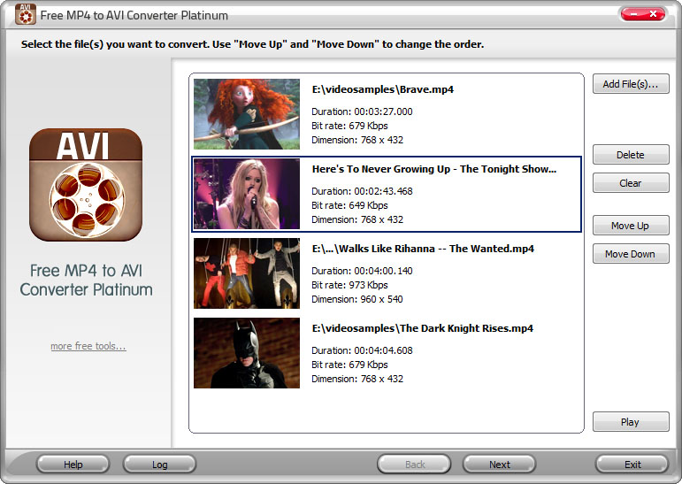 Free MP4 to AVI Converter Platinum