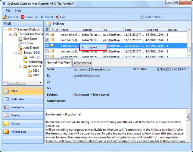 Mac Outlook OLM File to PST Converter