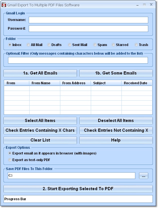 Gmail Export To Multiple PDF Files Software