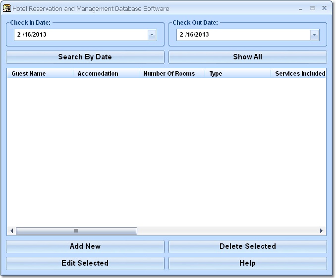 Hotel Reservation and Management Database Software