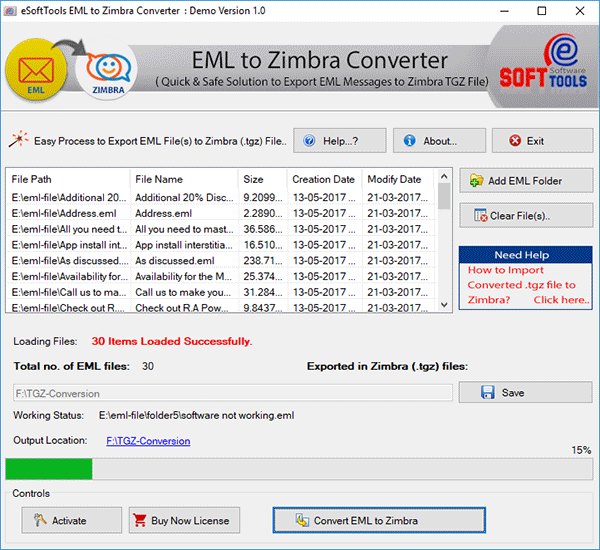 EML to Zimbra