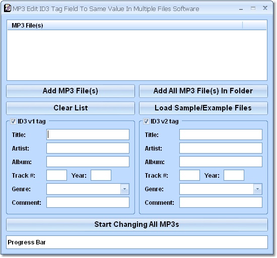 MP3 Edit ID3 Tag Field To Same Value In Multiple F