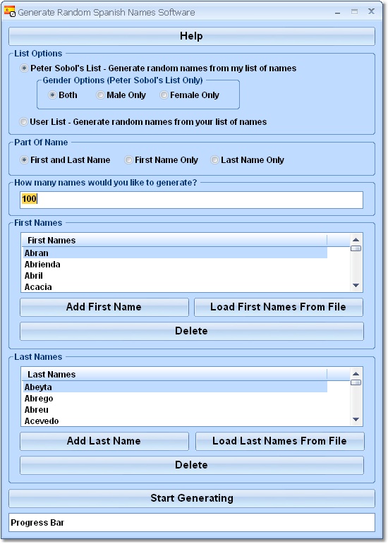 Generate Random Spanish Names Software