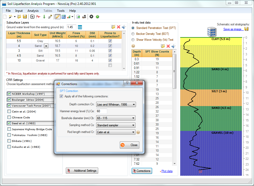 Soil Liquefaction Analysis Software - NovoLIQ
