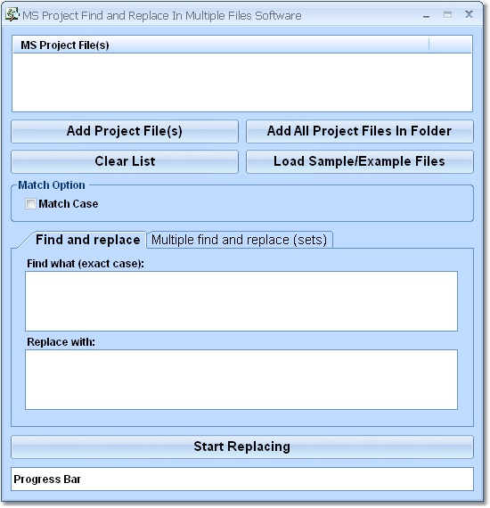 MS Project Find and Replace In Multiple Files Soft