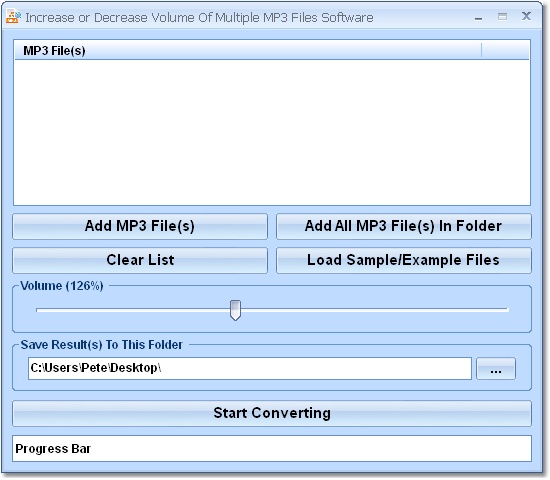 Increase or Decrease Volume Of Multiple MP3 Files 