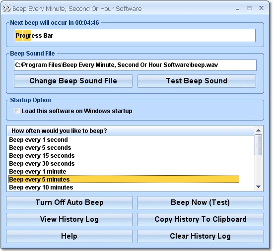 Beep Every Minute, Second Or Hour Software