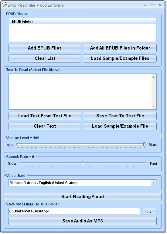 EPUB Read Files Aloud Software