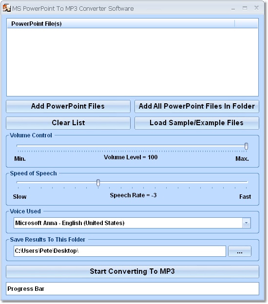 MS PowerPoint To MP3 Converter Software