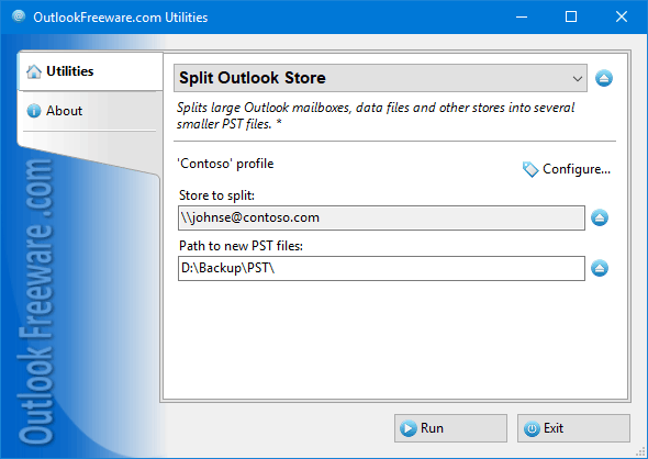 Split Storage for Outlook