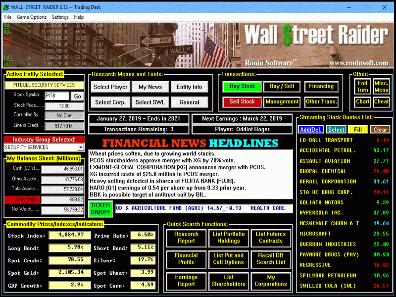 simulations, games, education, business, finance, stocks, investment, investing, Ronin, strategy