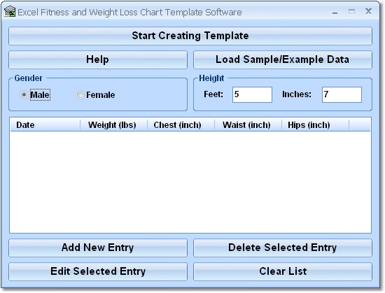 Excel Fitness and Weight Loss Chart Template Softw