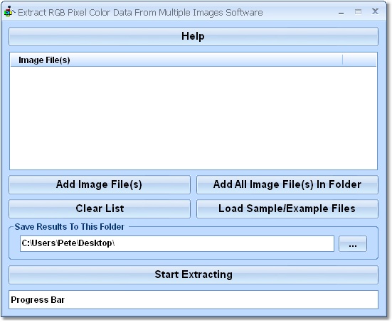Extract RGB Pixel Color Data From Multiple Images 